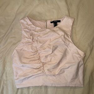 Forever 21 Light Pink Ruched Crop Top